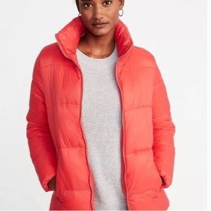 Old Navy Puffer Jacket Orange (size xs) with matching mittens